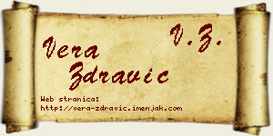 Vera Zdravić vizit kartica
